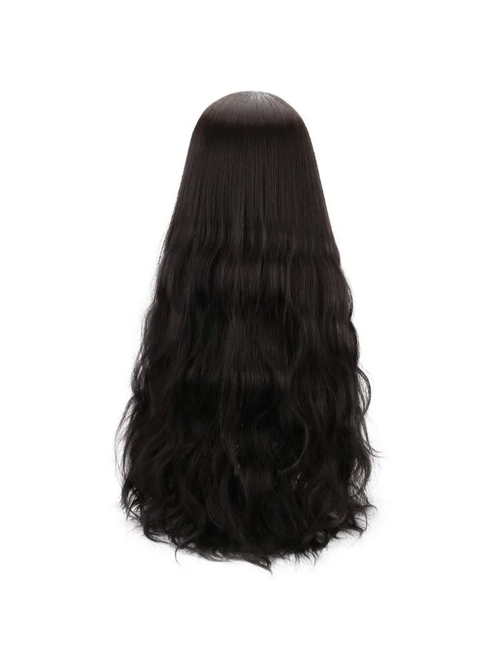 Women's Black Natural Long Wavy Cosplay Heat Resistant Synthetic Fiber Wigs